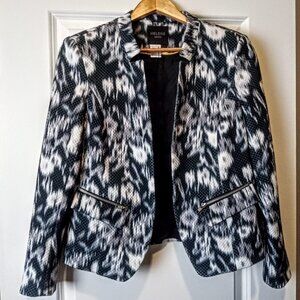 Helene London Textured Abstract Print Blazer